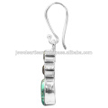 Tibetan Turquoise And Multi Gemstone 925 Sterling Silver Earring